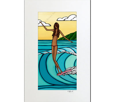 Wahine - Matted Print by Heather Brown