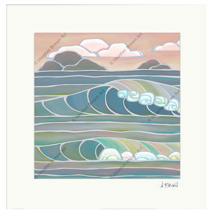 Heather Brown Fruit Stripe Twilight Matted Print