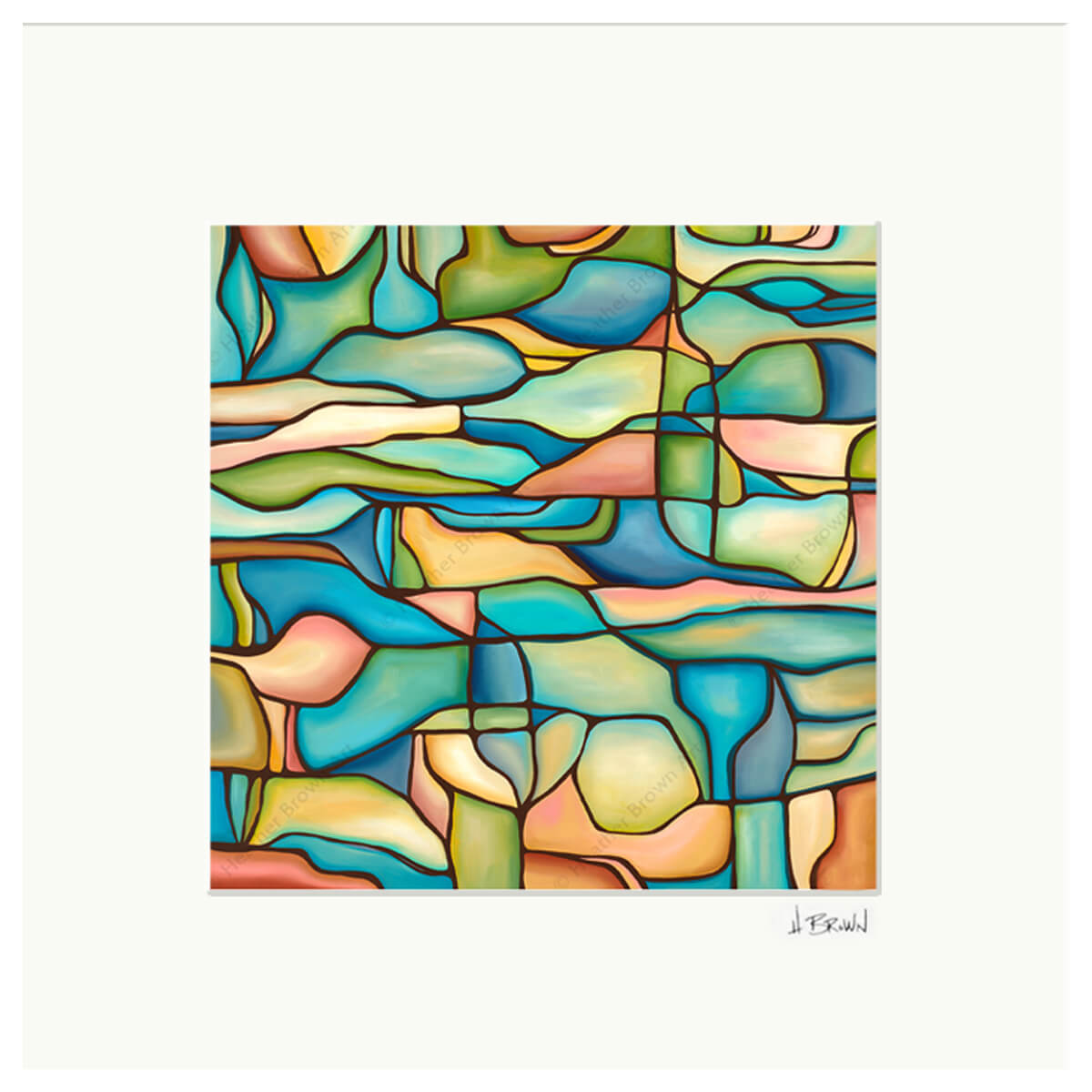 heather brown matted print abstract artwork