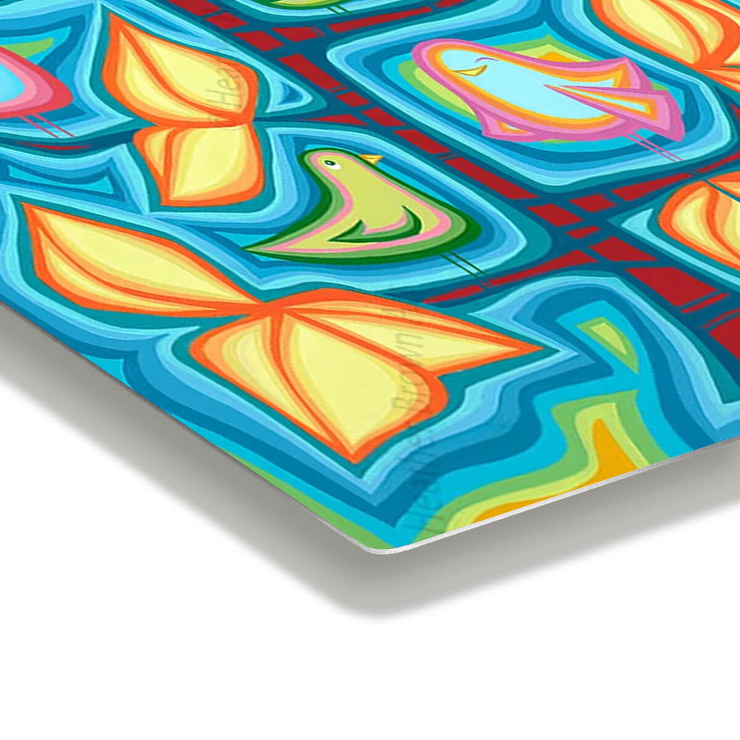 heather brown  tropical birds metal art print