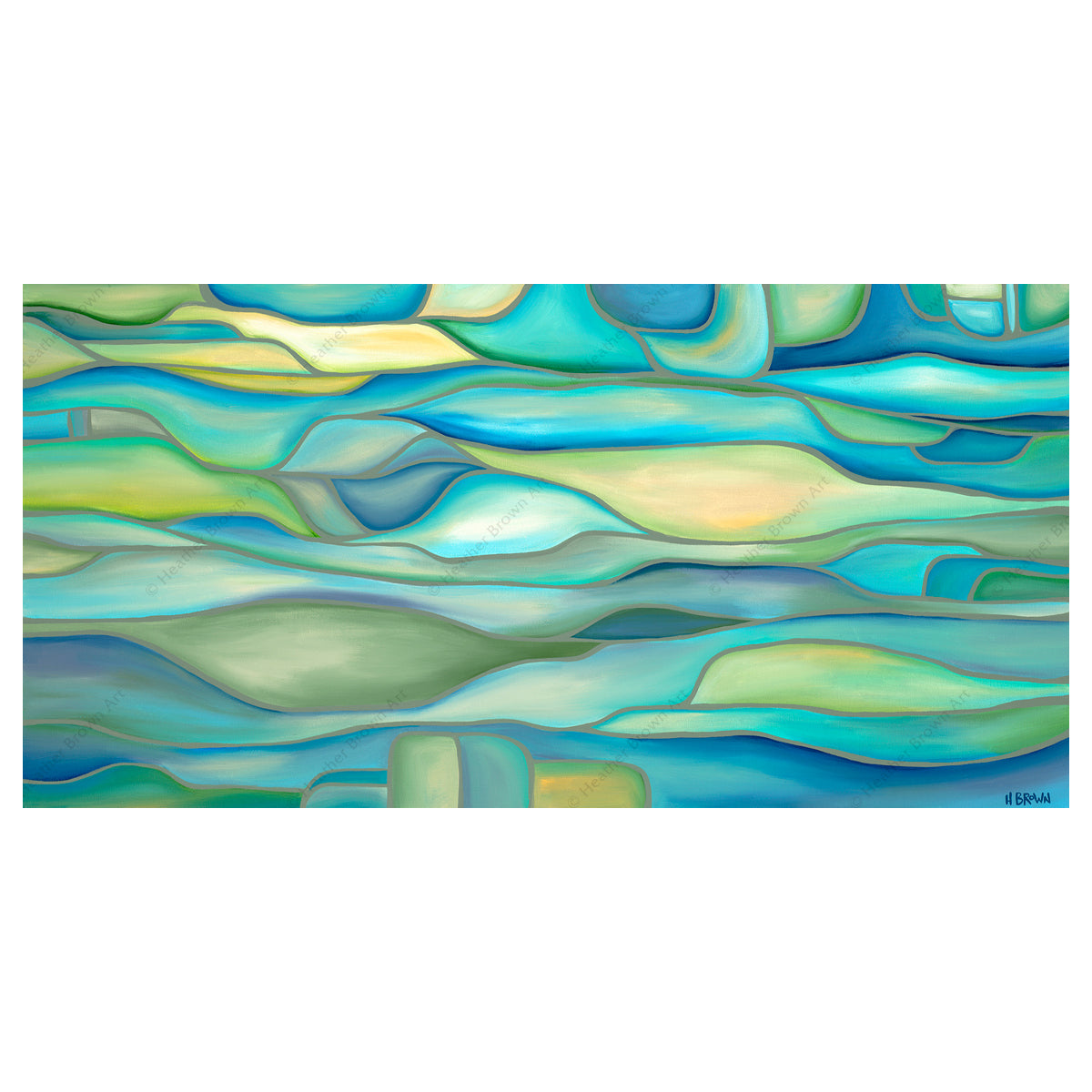 heather brown water leaf abstract art canvas