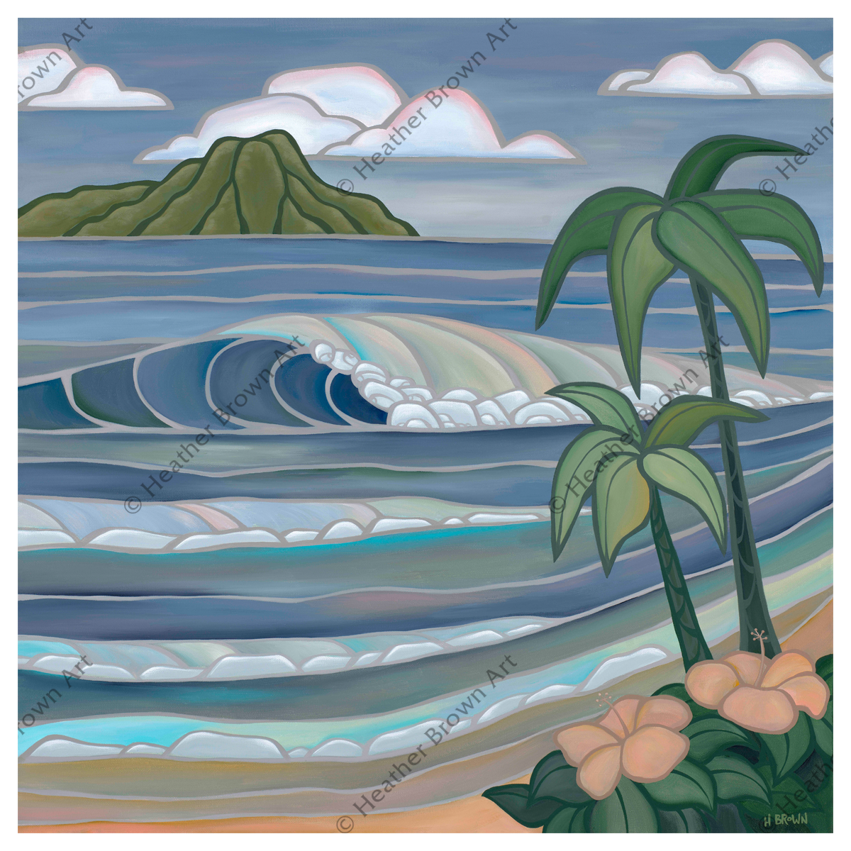 Heather Brown ヘザー・ブラウンA Day in Paradise A Day in Paradise - Matted Paper Print - Heather Brown Art