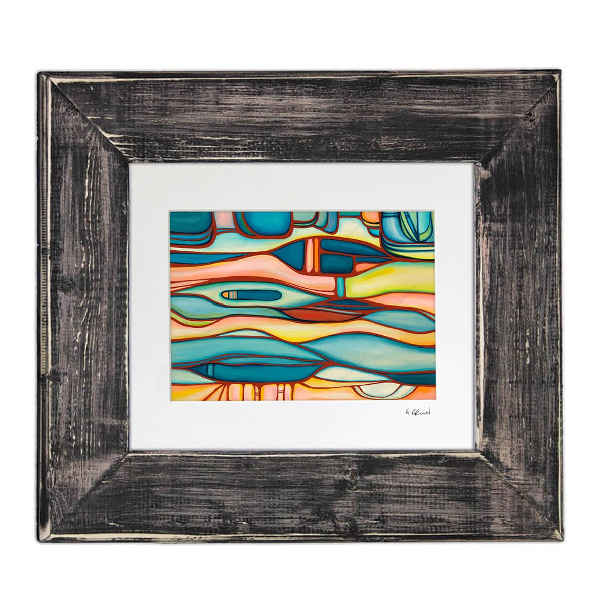 Heather Brown Surf Artist Matted Print Classic Black Frame