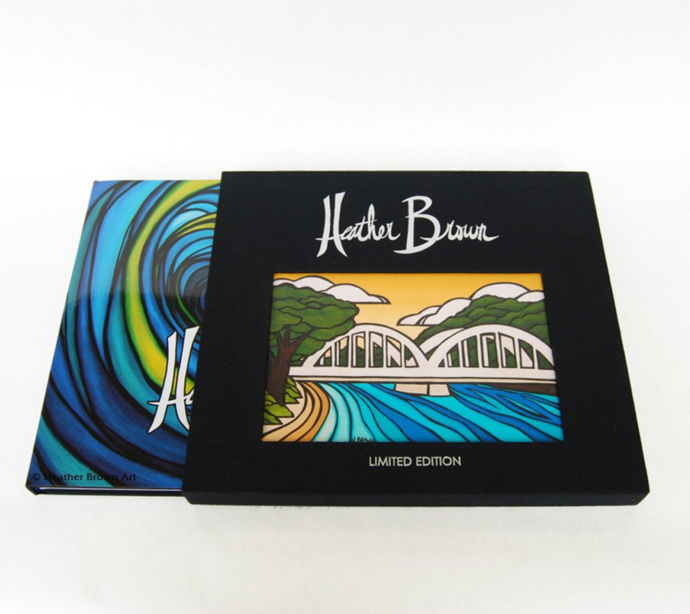 The Art of Heather Brown - Complimentary Limited Edition Canvas print of "Anahulu Bridge" inset into front slip cover