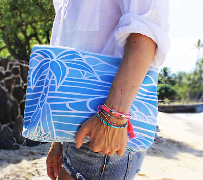 Travel Clutch with Shades of Hawaii Artwork by Heather Brown
