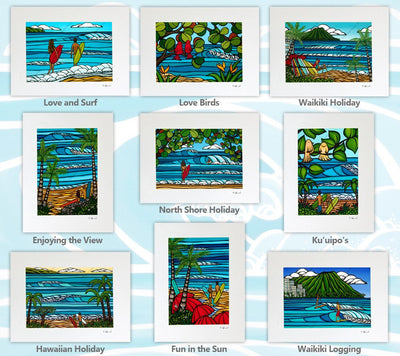 Love Birds Collection Package - Matted Prints + Shades of Hawaii #1 Clutch