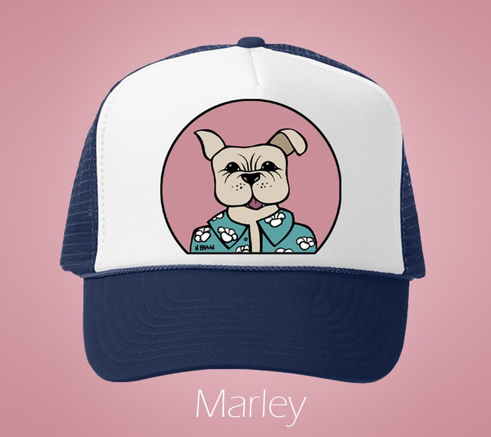 Marley Humane Society Trucker Hat by Hawaii artist Heather Brown