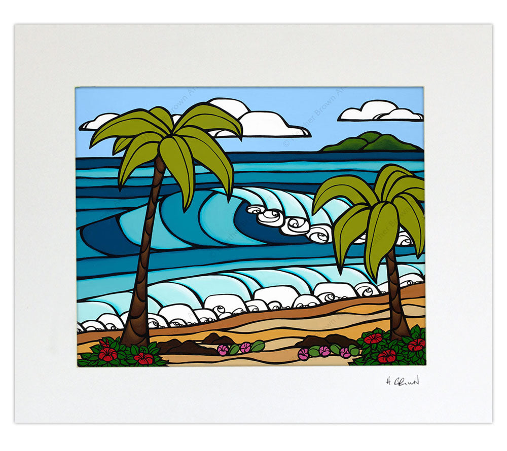 Coastal Palms - Matted Print by Heather Brown