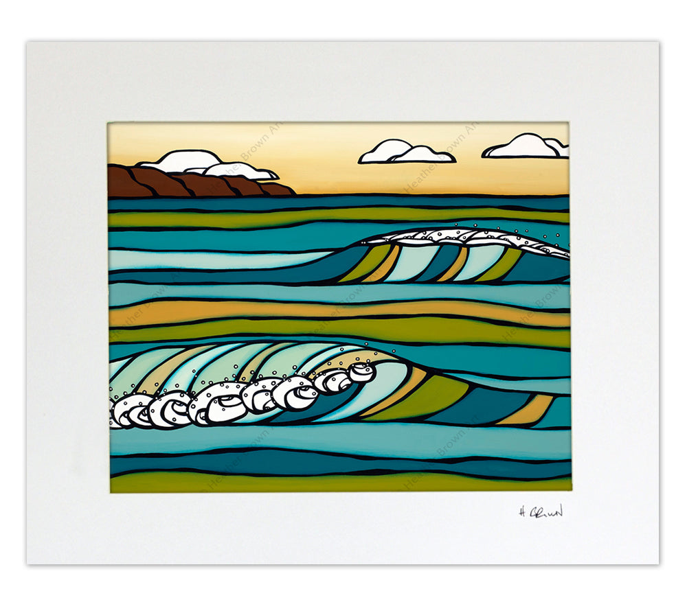 Green in the Sea - Matted Print by Heather Brown