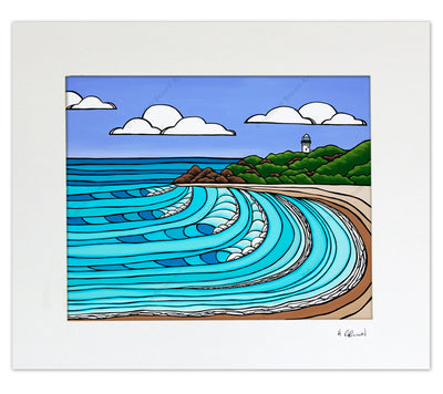 The Pass, Byron Bay - Matted Print by Heather Brown
