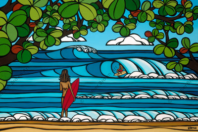 North Shore Holiday - The perfect Hawaiian Vacation with a beautiful morning on the North Shore of Oahu by Hawaii surf artist Heather Brown