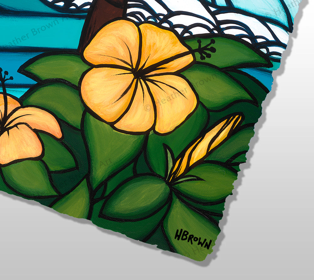 Hawaii Surf Art Print by Heather Brown with Hand Deckled Edges