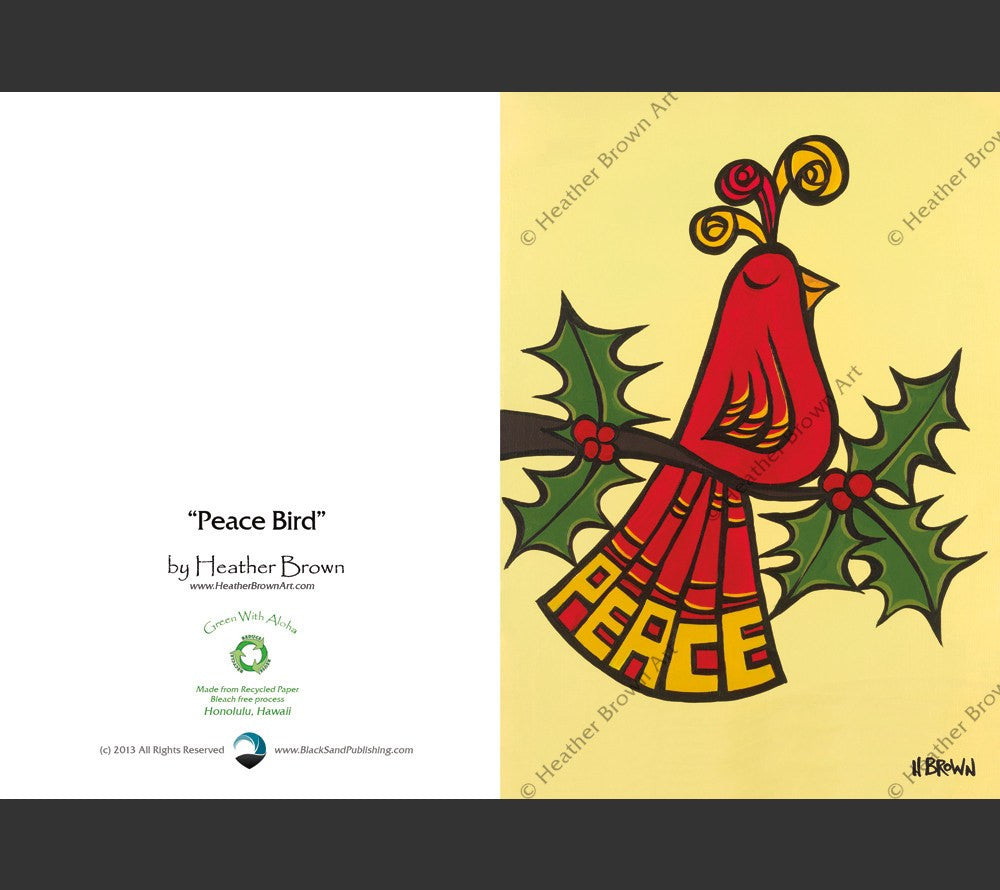Detail - Peace Bird Greeting Card by Heather Brown