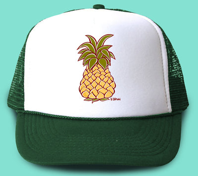 "Pineapple" Trucker Hat - Wearable Art by Tropical Artist Heather Brown