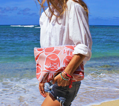 Travel Clutch with Shades of Hawaii Artwork by Heather Brown