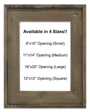 Rustic Brown Barnwood Reclaimed Wood Frame (Mat Prints) Available in four sizes by Heather Brown Art