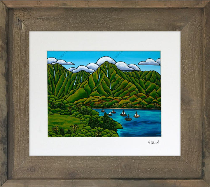 Rustic Brown Barnwood Reclaimed Wood Frames (Mat Prints) by Heather Brown Art