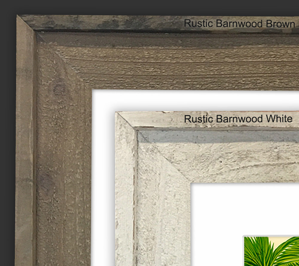 Corner Detail – Rustic Barnwood White and Brown Reclaimed Wood Frames by Heather Brown Art