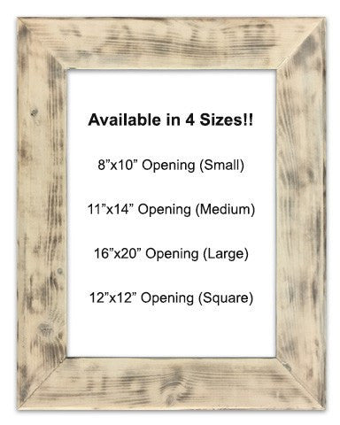 Rustic Creme Reclaimed Wood Frames (Mat Prints) Available in four sizes by Heather Brown Art