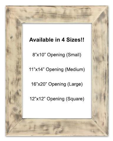 Rustic Creme Reclaimed Wood Frames (Mat Prints) Available in four sizes by Heather Brown Art