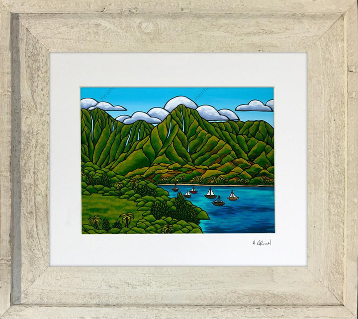 Rustic White Barnwood Reclaimed Wood Frames (Mat Prints) by Heather Brown Art