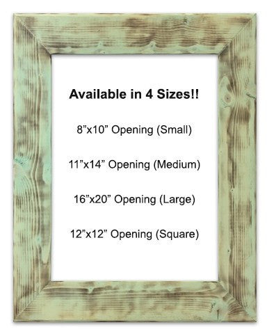 Rustic Seafoam Reclaimed Wood Frames (Mat Prints) Available in four sizes by Heather Brown Art