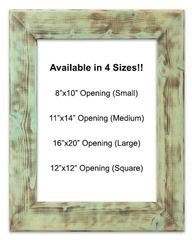 Rustic Seafoam Reclaimed Wood Frames (Mat Prints) Available in four sizes by Heather Brown Art