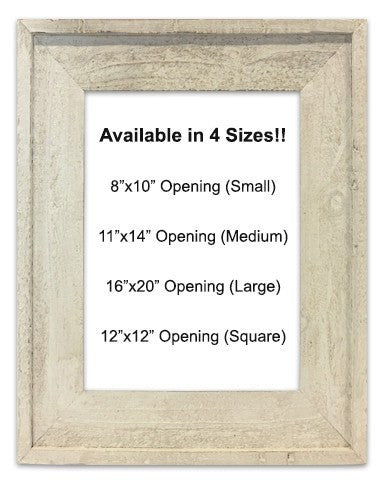 Rustic White Reclaimed Wood Frames (Mat Prints) Available in four sizes by Heather Brown Art