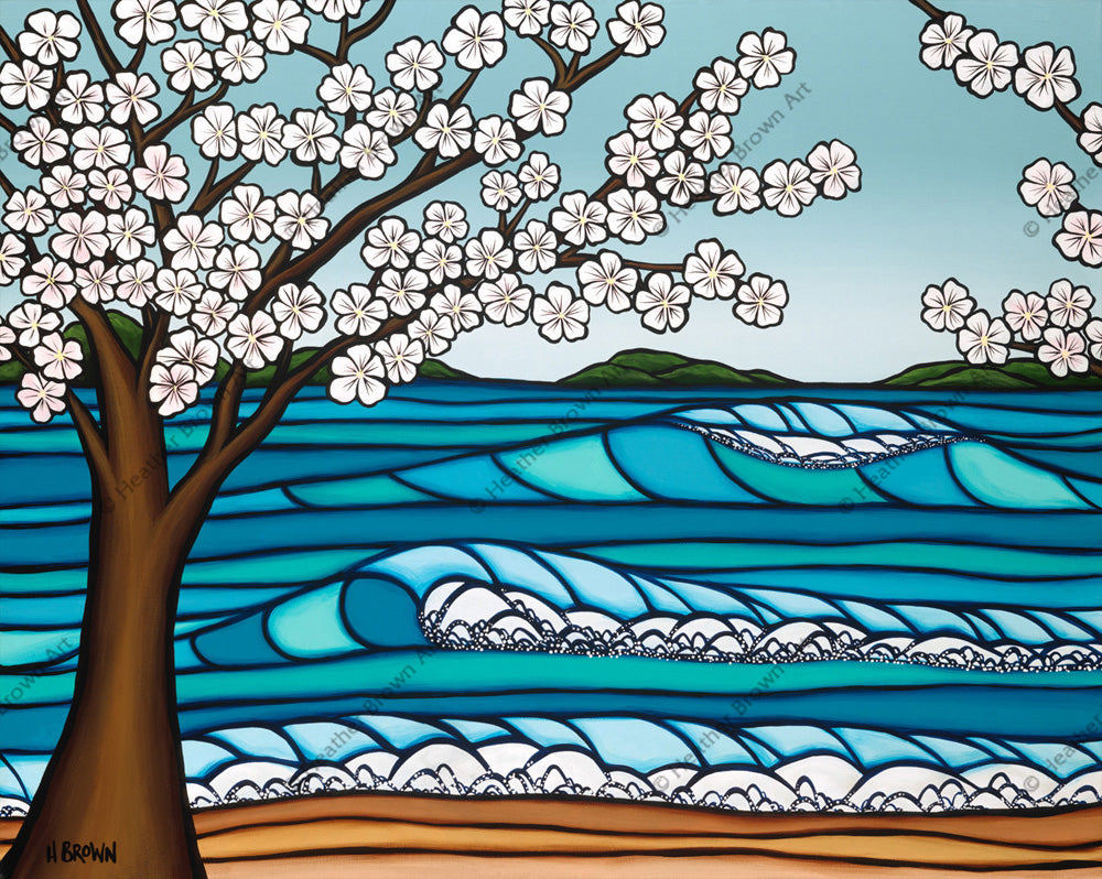 Sakura - Japanese Cherry Blossoms in bloom by Hawaii surf artist Heather Brown