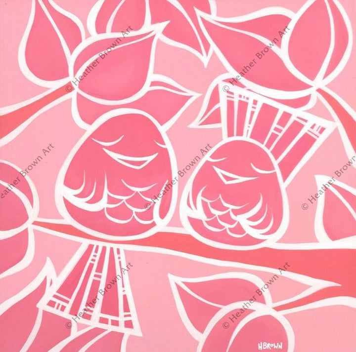 Shades of Hawaii #4 – A monochrome of white and shades of red by surf artist Heather Brown