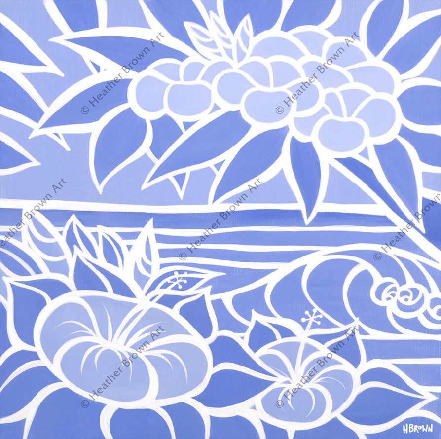 Shades of Hawaii #7 – Purple and white Surf Art by Heather Brown