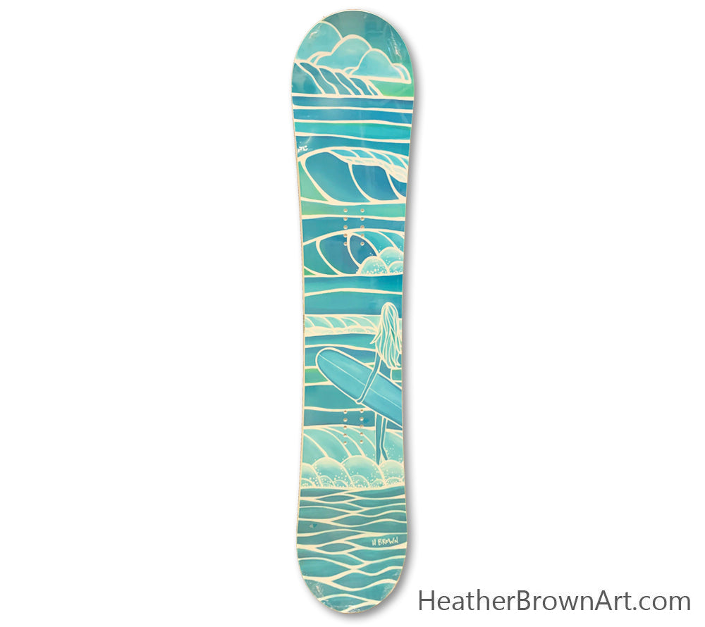 The "Spring Swell" Limited Edition Snowboard was made in collaboration with Heather Brown Art x Elan Snowboards for the 2014-2015 season.