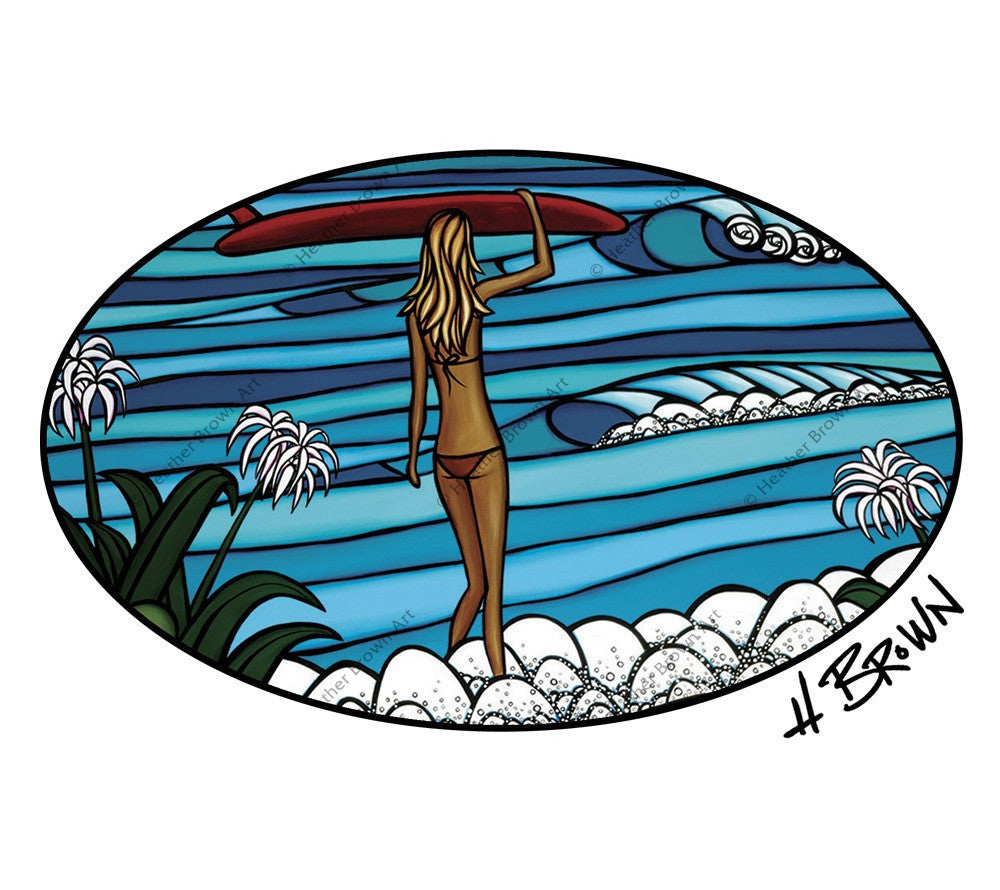 Surf Stroll artwork by Hawaii artist Heather Brown