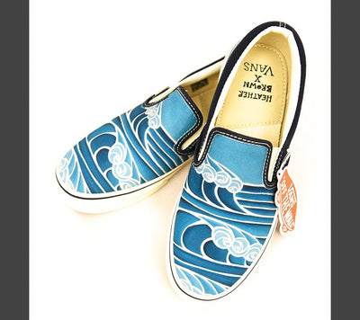 Limited edition shoe created in collaboration, Heather Brown art and Vans Japan.