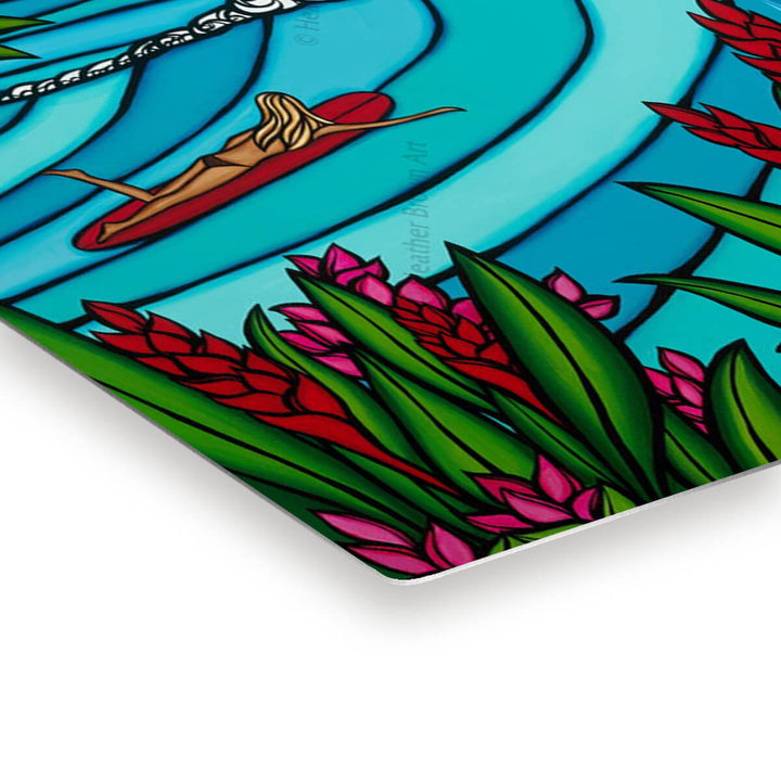 heather brown hawaii surf artist waikiki surf metal print